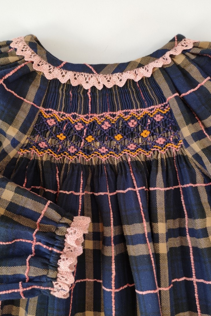 VESTIDO PUNTO SMOCK .MODELO OLIVIA. INVIERNO 20