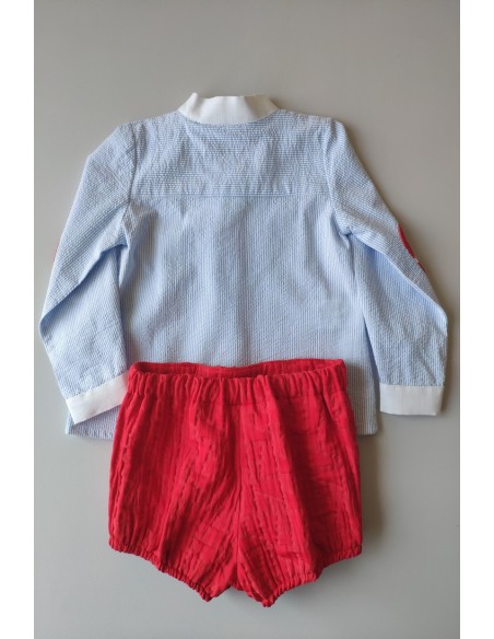 CONJUNTO BEBÉ NIÑO BLUSA Y PANTALÓN BOMBACHO ISLA DE KAULI