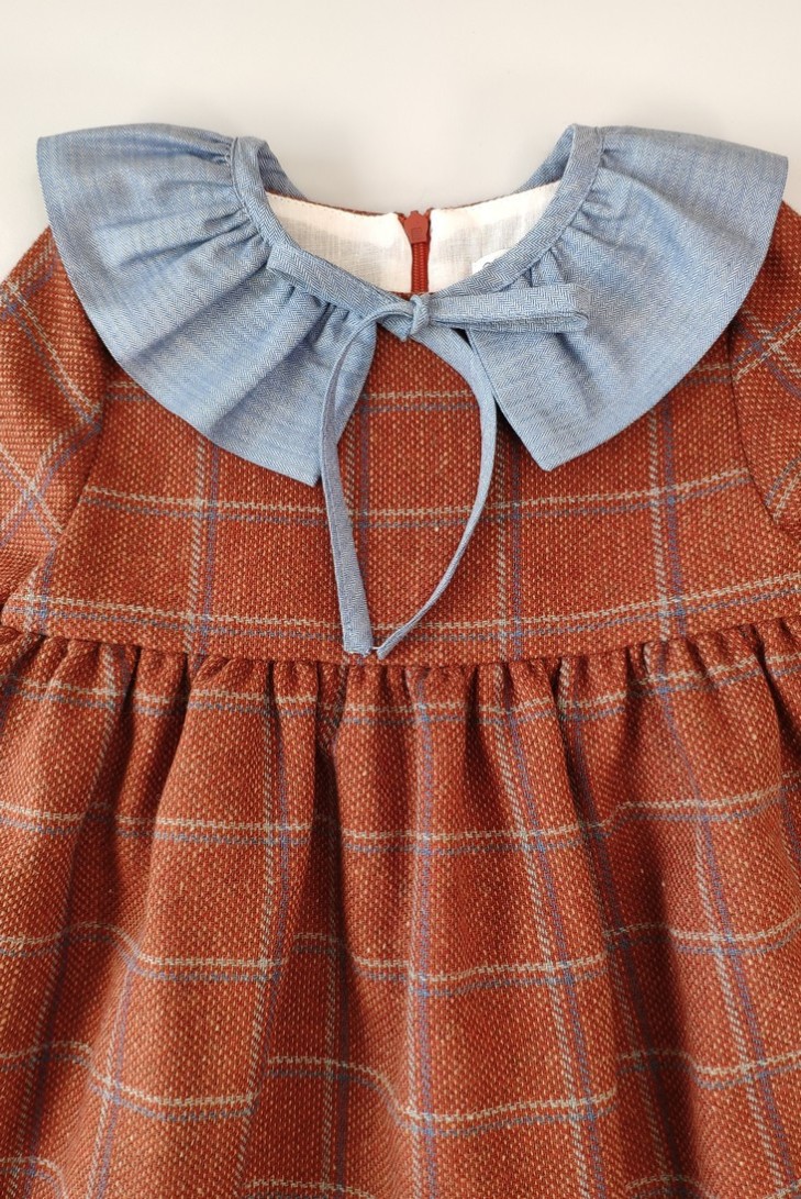 VESTIDO CUADROS, GINGER (CUELLO NO INCLUIDO). INVIERNO 20
