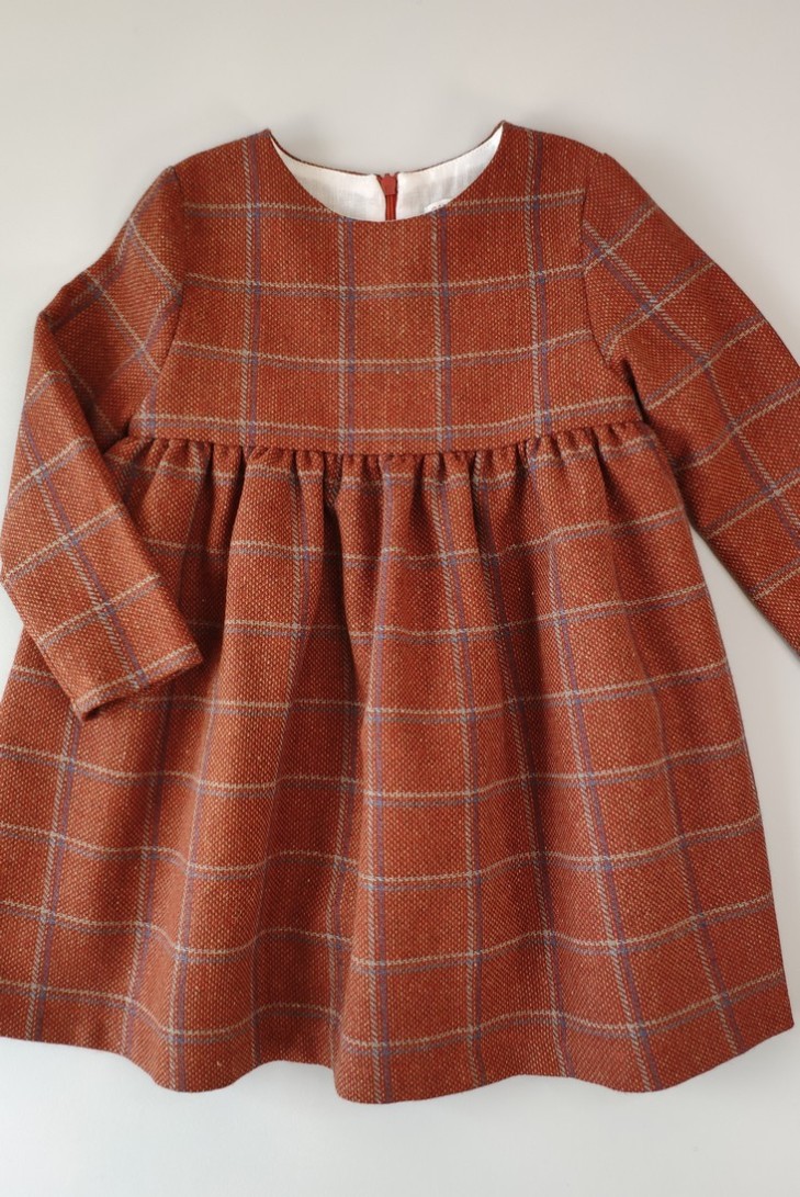 VESTIDO CUADROS, GINGER (CUELLO NO INCLUIDO). INVIERNO 20