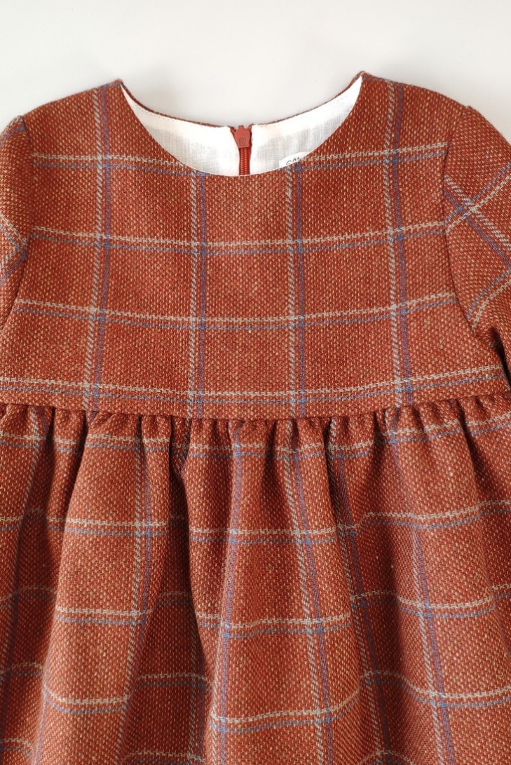 VESTIDO CUADROS, GINGER (CUELLO NO INCLUIDO). INVIERNO 20