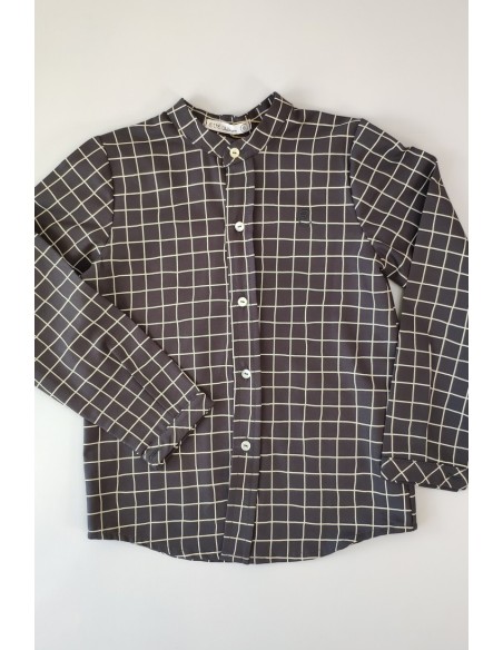 CAMISA NIÑO CUADRO GRIS, SQUARE. INVIERNO 20