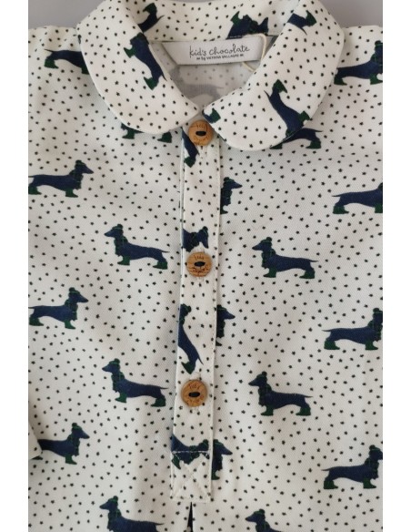 CAMISA BEBÉ NIÑO MAGIC TECKEL. KID'S CHOCOLATE.INVIERNO 20