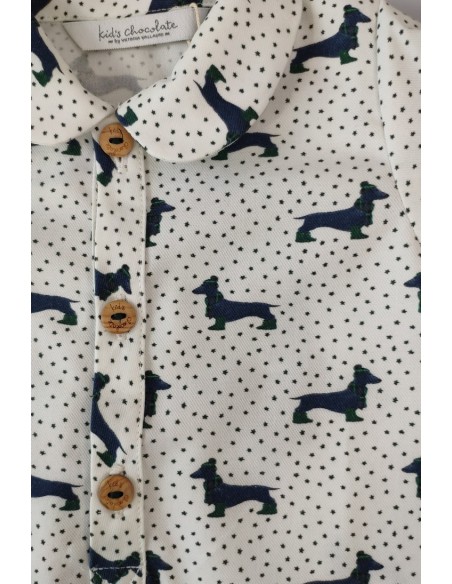CAMISA BEBÉ NIÑO MAGIC TECKEL. KID'S CHOCOLATE.INVIERNO 20