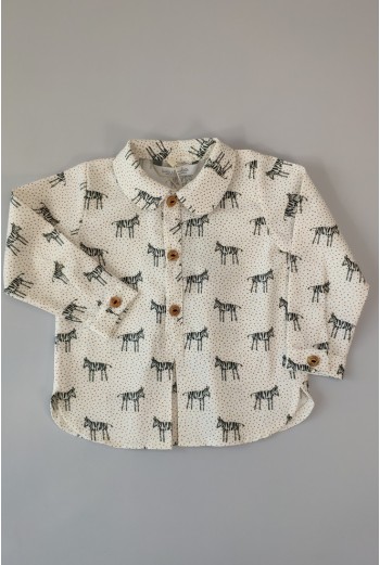 CAMISA BEBÉ NIÑO ZEBRAS. KID'S CHOCOLATE.INVIERNO 20 2