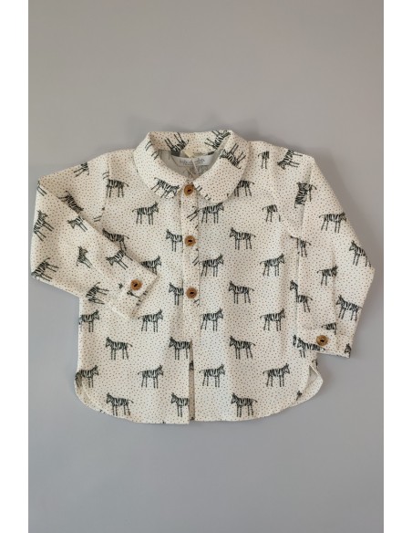 CAMISA BEBÉ NIÑO ZEBRAS. KID'S CHOCOLATE.INVIERNO 20
