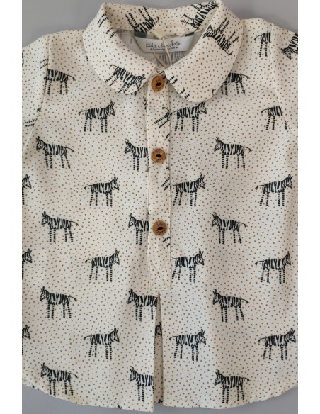 CAMISA BEBÉ NIÑO ZEBRAS. KID'S CHOCOLATE.INVIERNO 20