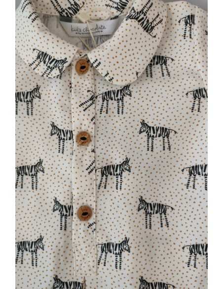 CAMISA BEBÉ NIÑO ZEBRAS. KID'S CHOCOLATE.INVIERNO 20