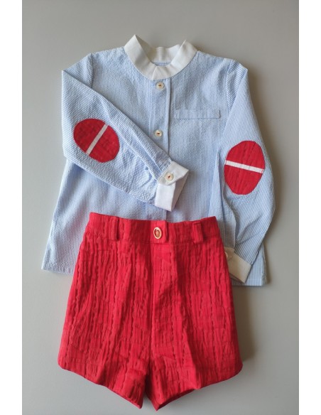 CONJUNTO NIÑO BLUSA Y PANTALÓN RECTO ISLA DE KAULI