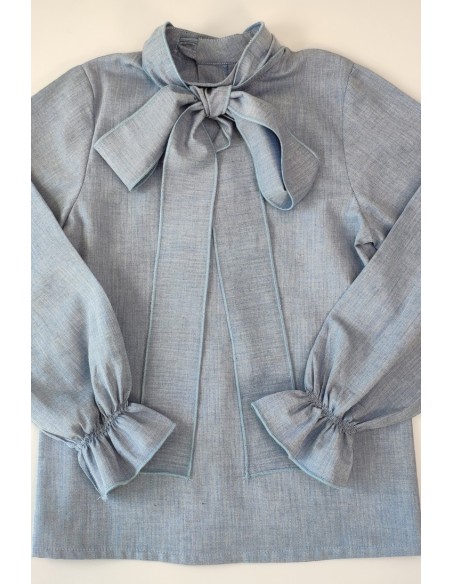CAMISA NIÑA AZUL, GINGER. INVIERNO 20