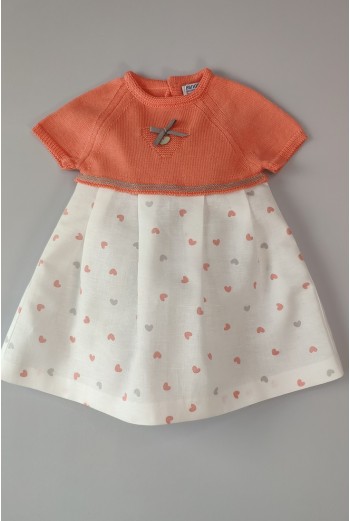 VESTIDO CORAZONES DE PANGASA BABY, CORAL. VERANO 21