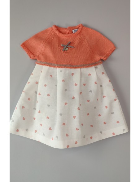 VESTIDO CORAZONES DE PANGASA BABY, CORAL. VERANO 21