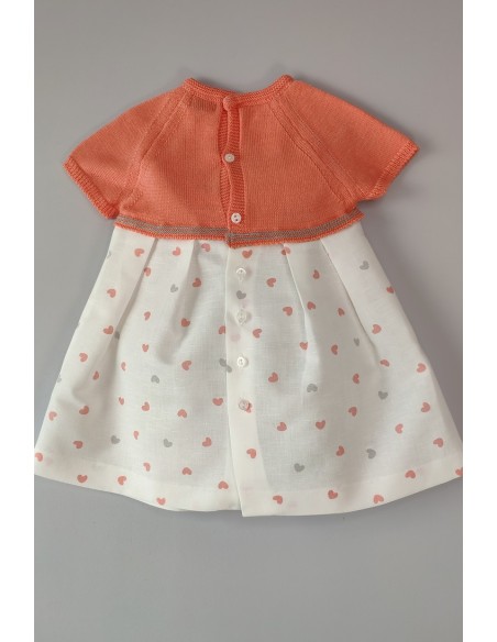 VESTIDO CORAZONES DE PANGASA BABY, CORAL. VERANO 21