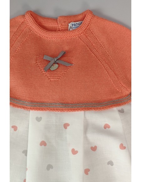 VESTIDO CORAZONES DE PANGASA BABY, CORAL. VERANO 21
