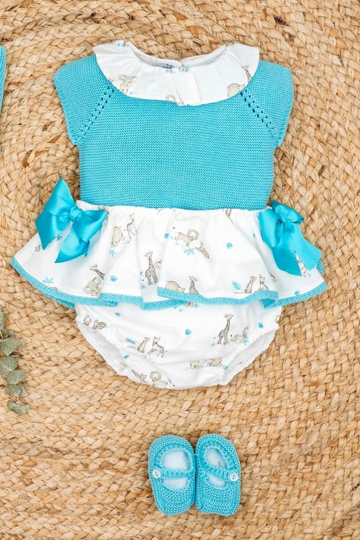 CONJUNTO BRAGA VOLANTE SELVA DE PANGASA BABY, TURQUESA. VERANO 21