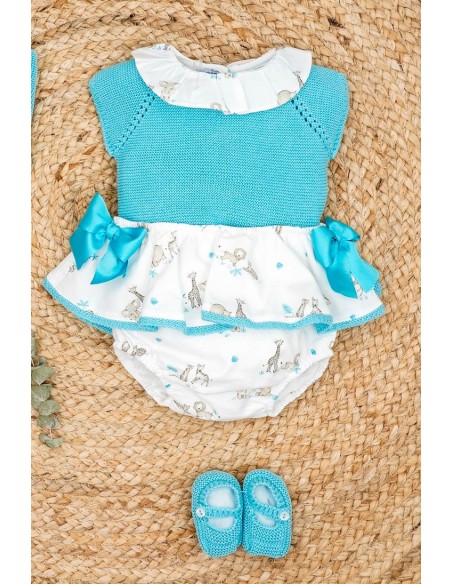 CONJUNTO BRAGA VOLANTE SELVA DE PANGASA BABY, TURQUESA. VERANO 21