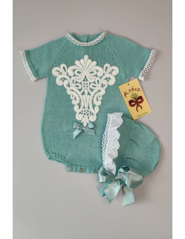 PELELE DE PUNTO UNISEX, VERDE AGUA. INCLUYE CAPOTA.VERANO
