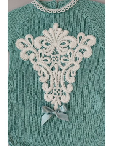 PELELE DE PUNTO UNISEX, VERDE AGUA. INCLUYE CAPOTA.VERANO