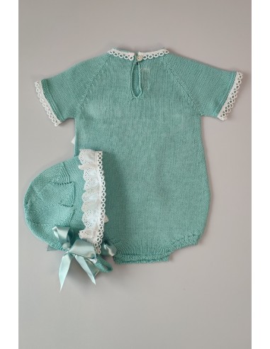 PELELE DE PUNTO UNISEX, VERDE AGUA. INCLUYE CAPOTA.VERANO