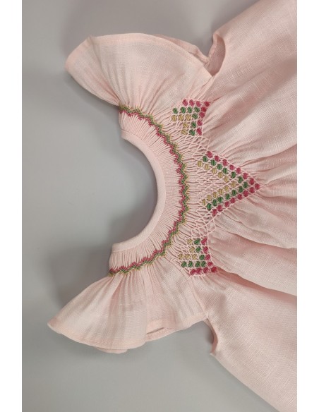 JESUSITO BORDADO SMOCK ROSA/FLORES. VERANO 21
