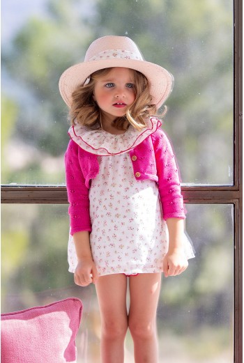 CHAQUETA NIÑA FUCSIA CALADOS.KID'S CHOCOLATE. VERANO 21