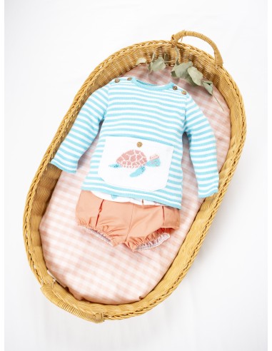 JERSEY RAYAS UNISEX TORTUGUITAS. KID'S CHOCOLATE.VERANO 21