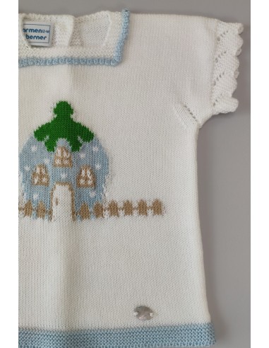 CONJUNTO NIÑO JERSEY MANGA CORTA Y BRAGUITA TEL VICHY. VERANO 21