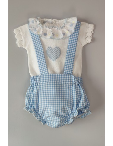 JERSEY NIÑO CON CUBREPAÑAL TIRANTES VICHY,BLANCO/CELESTE NUDE. VERANO 21