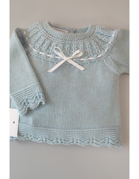 CONJUNTO JERSEY MANGA LARGA PASACINTAS Y POLAINA, CELESTE NUDE. VERANO 21