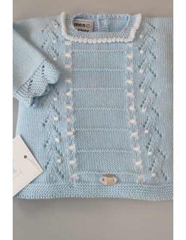 CONJUNTO JERSEY MANGA LARGA Y BRAGUITA TELA BODOQUES, CELESTE. VERANO 21