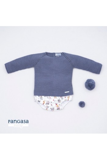 CONJUNTO NIÑO GUMMY BEAR DE PANGASA BABY,PETRÓLEO. INVIERNO 21.