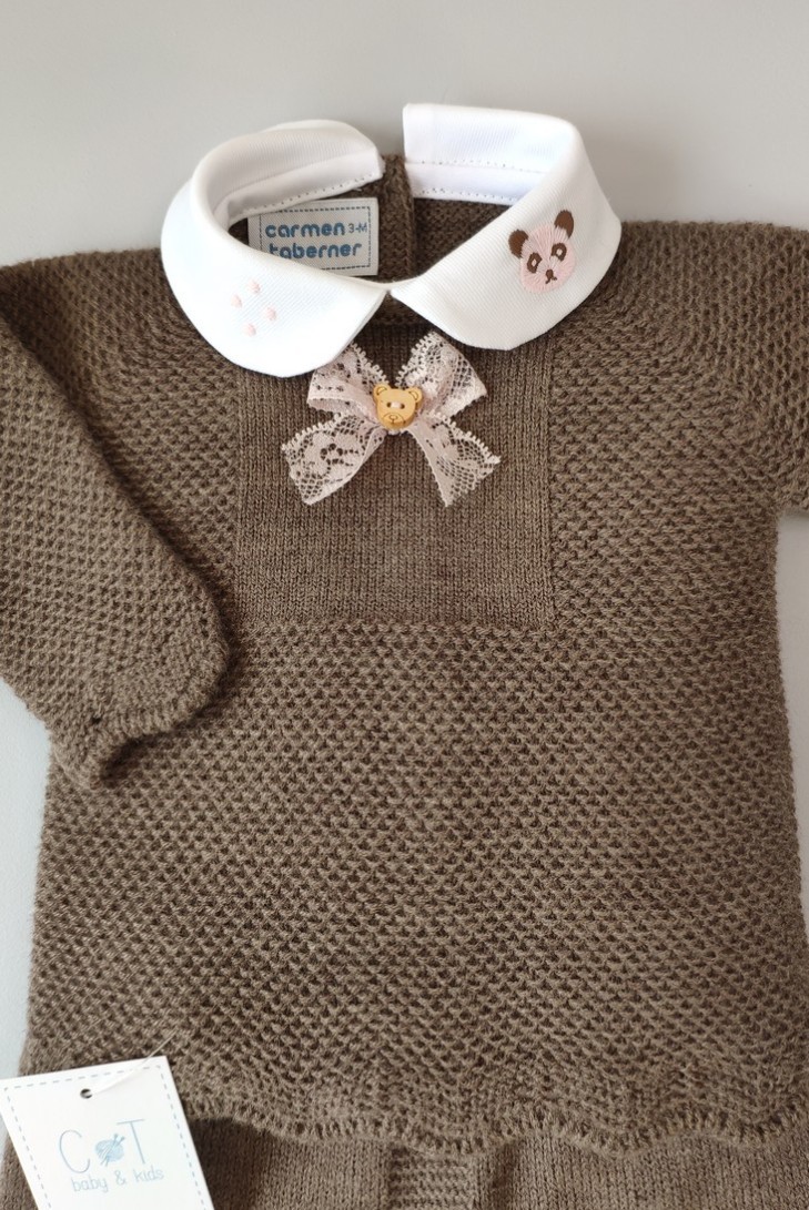 CONJUNTO NIÑA JUBÓN Y POLAINA TIRANTES,CASTOR/ROSA NUDE.INVIERNO 21.