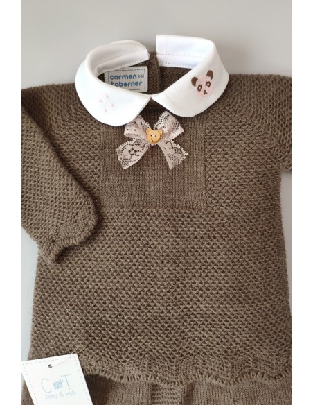 CONJUNTO NIÑA JUBÓN Y POLAINA TIRANTES,CASTOR/ROSA NUDE.INVIERNO 21.
