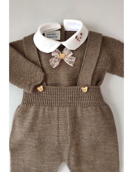 CONJUNTO NIÑA JUBÓN Y POLAINA TIRANTES,CASTOR/ROSA NUDE.INVIERNO 21.