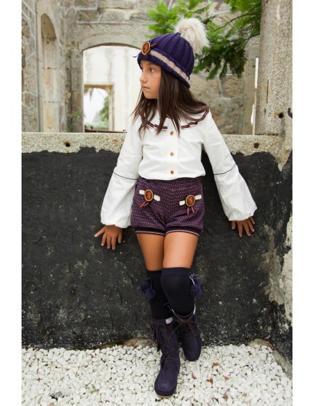 SHORT NIÑA MARINO, PREPPY. INVIERNO 21.