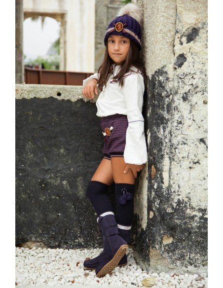 SHORT NIÑA MARINO, PREPPY. INVIERNO 21.
