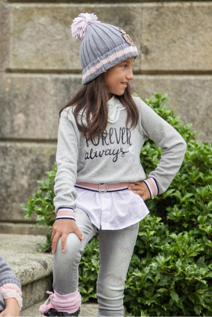 PANTALÓN NIÑA VAQUERO GRIS, ALEGRÍA. INVIERNO 21.