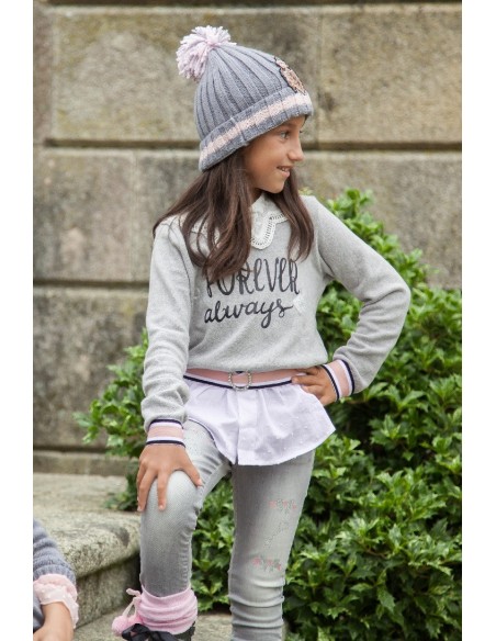 PANTALÓN NIÑA VAQUERO GRIS, ALEGRÍA. INVIERNO 21.