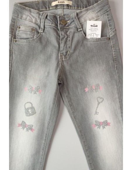 PANTALÓN NIÑA VAQUERO GRIS, ALEGRÍA. INVIERNO 21.