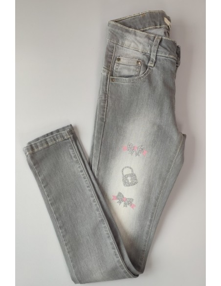 PANTALÓN NIÑA VAQUERO GRIS, ALEGRÍA. INVIERNO 21.