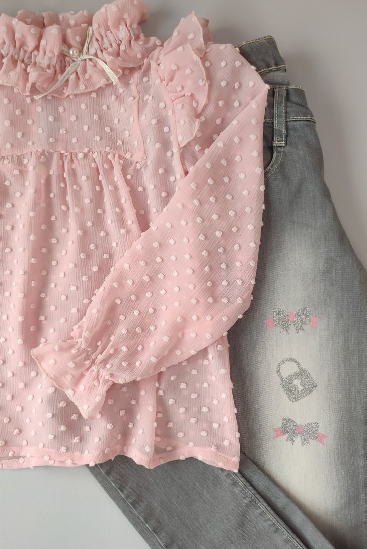 PANTALÓN NIÑA VAQUERO GRIS, ALEGRÍA. INVIERNO 21.