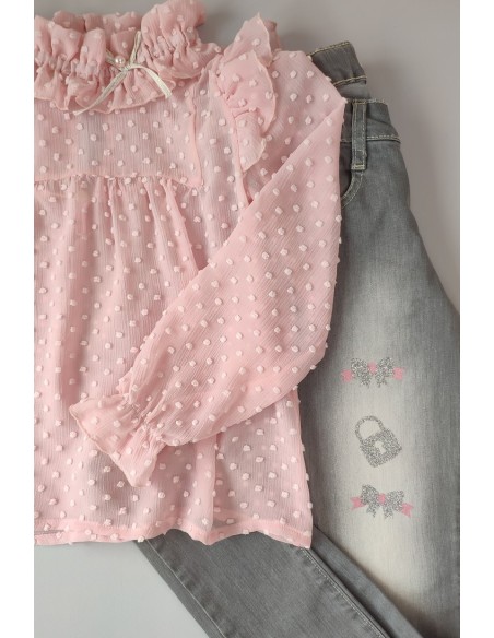PANTALÓN NIÑA VAQUERO GRIS, ALEGRÍA. INVIERNO 21.