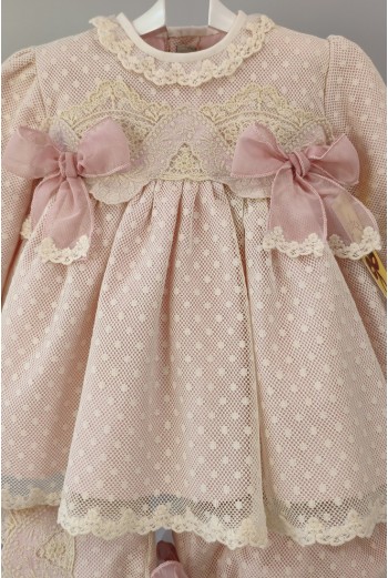 VESTIDO CON BRAGUITA Y CAPOTA CEREMONIA. MANGA LARGA. 2