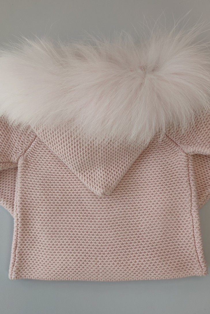 PARKA UNISEX CON CAPUCHA DE PELO NATURAL, ROSA2 .INVIERNO 21.