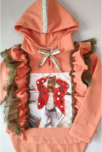 SUDADERA CORAL, AMAZONA. INVIERNO 21. 2