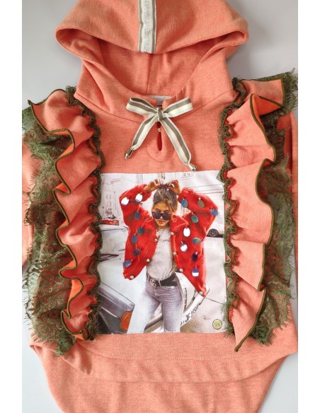 SUDADERA CORAL, AMAZONA. INVIERNO 21.
