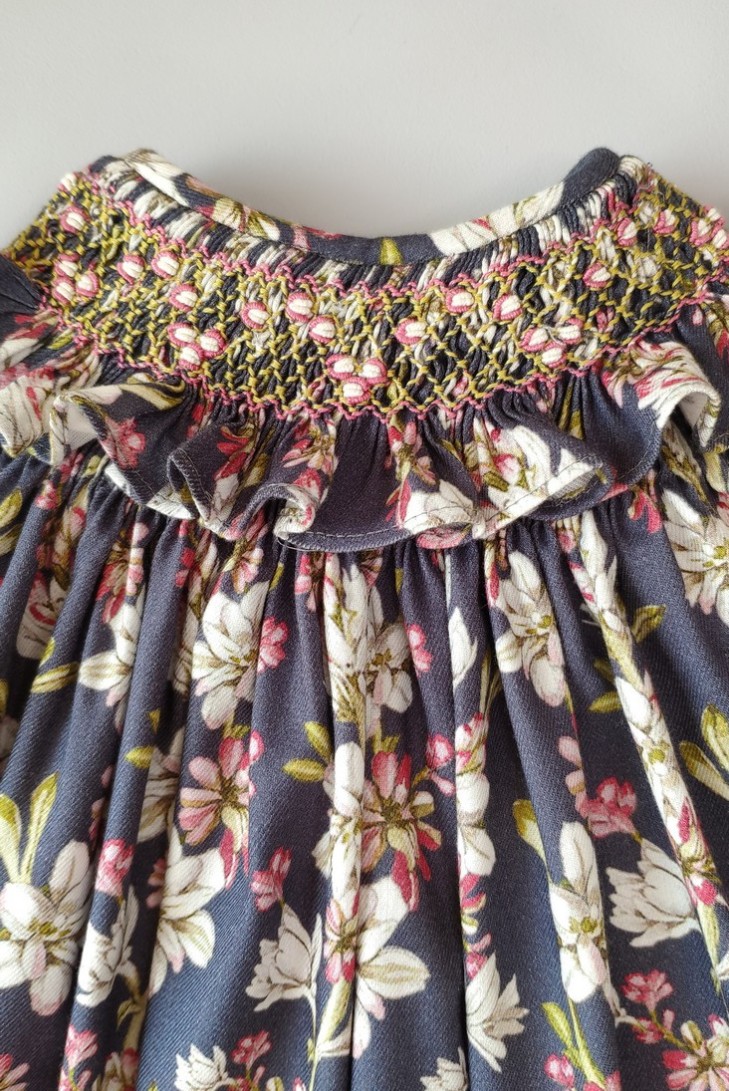 VESTIDO CUELLO NIDO FLORES. INVIERNO 21.
