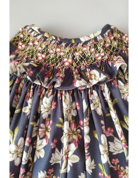 VESTIDO CUELLO NIDO FLORES. INVIERNO 21.