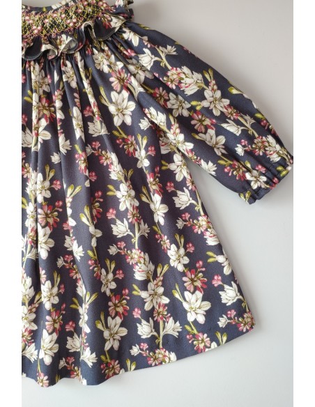 VESTIDO CUELLO NIDO FLORES. INVIERNO 21.