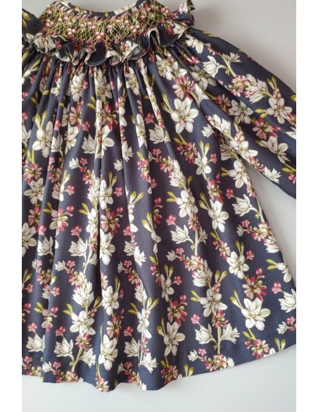VESTIDO CUELLO NIDO FLORES. INVIERNO 21.